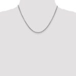 14K White Gold 2.45mm Semi-Solid Round Box with Lobster Clasp Chain - Image 4