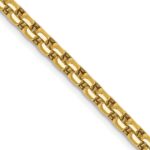 14K 3.6mm Semi-Solid Round Box with Lobster Clasp Chain