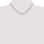 14K White Gold 4.4mm Semi-Solid Figaro with Lobster Clasp Chain - Image 4