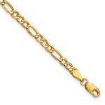 14K 3.5mm Semi-Solid Figaro with Lobster Clasp Anklet