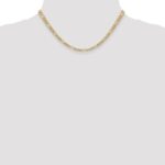 14K 4.2mm Semi-Solid Figaro with Lobster Clasp Chain - Image 4