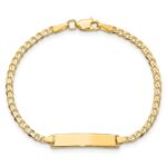 14k Polished Solid Chain/Solid Plate Flat Curb Link 22.5x4.5mm Plate 5.Baby/Child ID Bracelet - Image 4