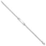 14k White Gold Polished Solid Chain/Solid Plate Flat Curb Link 20x4.2mm Plate Baby/Child ID Bracelet - Image 2