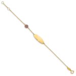 14K Polished Purple Enamel Flower and 20x7mm Plate 5.Baby/Child ID Bracelet with 0.Extender - Image 2