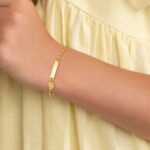 14K Polished Miraculous Medal and 19x4mm Plate 6 inch Baby/Child ID Bracelet - Image 6