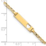 14k Polished Solid Chain/Solid Plate Anchor Link Cut-out Heart 21.5x4.8mm Plate 5.5 inch Baby/Child ID Bracelet - Image 4