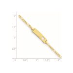 14k Polished Solid Chain/Solid Plate Figaro Link Cut-out Heart 21.4x5.4mm  Plate 6 inch Baby/Child ID Bracelet - Image 3