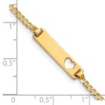 14k Polished Solid Chain/Solid Plate Curb Link Cut-out Heart 21x5mm Plate 5.5 inch Baby/Child ID Bracelet - Image 4