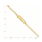 14k Polished Solid Chain/Solid Plate Curb Link Cut-out Heart 21x5mm Plate 6 inch Baby/Child ID Bracelet - Image 3