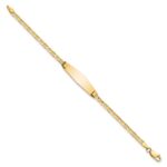 14k Polished Solid Chain/Solid Plate Anchor Link Soft Diamond Shape 26x7.5mm Plate 6 inch Baby/Child ID Bracelet - Image 2