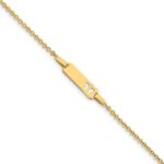 14K Polished Cut-out Butterfly 18x5mm Plate 6 inch Baby/Child ID Bracelet