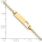 14k Polished Solid Chain/Solid Plate Flat Curb Link Cut-out Heart 20x5mm Plate 6 inch Baby/Child ID Bracelet - Image 3