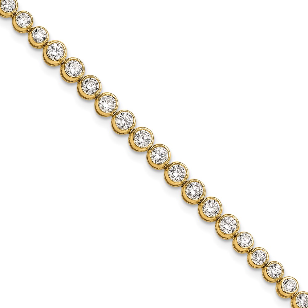 BM10003-300-YAA.jpg 14k 3 carat Lab Grown Diamond VS/SI+ G+ Complete Round Bezel Set 7 inch Tennis Bracelet - Image 1