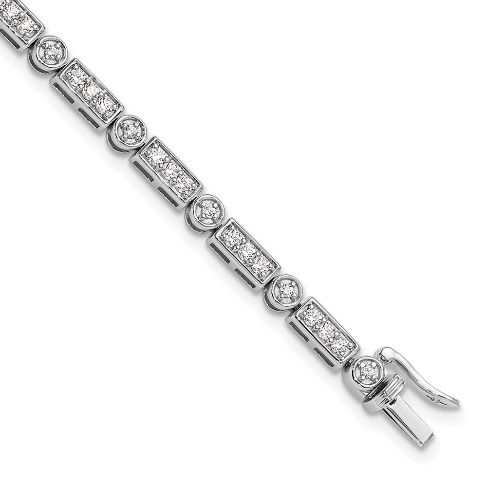 BM10267-144-WAA.jpg 14k White Gold 1 3/8 carat Lab Grown Diamond VS/SI+ G+ Complete 7 inch Bracelet - Image 1