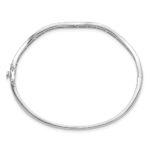 14k White Gold 1 1/4 carat Lab Grown Diamond VS/SI+ G+ Wavy Complete Bangle Bracelet - Image 2