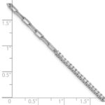 14K White Gold Polished Complete 3/4 carat Diamond Paperclip Link 7 inch Bracelet with 1 inch Extender - Image 5