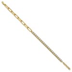 14k 3 3/4 carat Lab Grown Diamond VS/SI+ G+ Complete Half Paperclip 7 inch with 1 inch exension Bracelet - Image 2