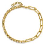 14k 3 3/4 carat Lab Grown Diamond VS/SI+ G+ Complete Half Paperclip 7 inch with 1 inch exension Bracelet - Image 4