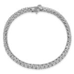 14k White Gold  7 carat Lab Grown Diamond VS/SI+ G+ Complete Tennis Bracelet - Image 4