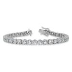 14k White Gold  11 1/8 carat Lab Grown Diamond VS+ F+ Complete Tennis Bracelet - Image 5