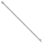 14k White Gold 7 carat Lab Grown Diamond VS/SI+ G+ Complete Princess Prong Set Tennis Bracelet - Image 2
