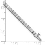 14k White Gold 7 carat Lab Grown Diamond VS/SI+ G+ Complete Princess Prong Set Tennis Bracelet - Image 6