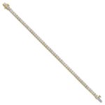 14k 7 carat Lab Grown Diamond VS/SI+ G+ Complete Princess Prong Set Tennis Bracelet - Image 2
