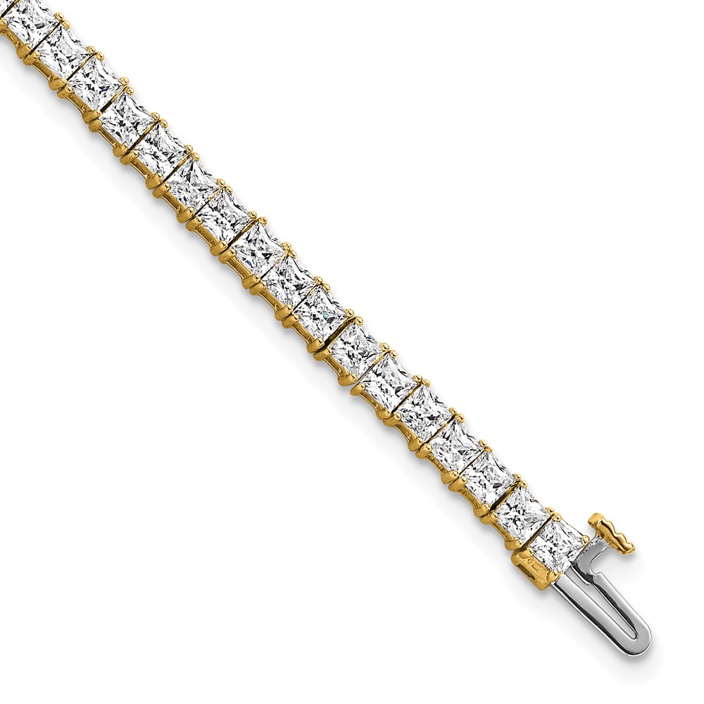 BM10321-YAA.jpg 14k 7 carat Lab Grown Diamond VS+ F+ Complete Princess Prong Set Tennis Bracelet - Image 1