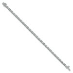 14k White Gold 7 carat Lab Grown Diamond VS/SI+ G+ Complete Princess and Round Tennis Bracelet - Image 2