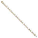 14k 10 carat Lab Grown Diamond VS/SI+ G+ Complete Emerald and Round Tennis Bracelet - Image 2