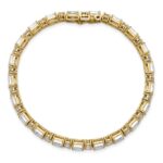 14k 10 carat Lab Grown Diamond VS/SI+ G+ Complete Emerald and Round Tennis Bracelet - Image 4