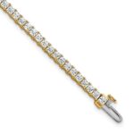 14k 5 carat Lab Grown Diamond VS+ F+ Complete Princess Prong Set Tennis Bracelet