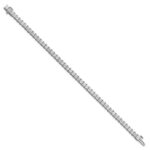 14k White Gold 10 carat Lab Grown Diamond VS/SI+ G+ Complete Princess Prong Set Tennis Bracelet - Image 2