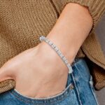 14kw 6 carat Lab Grown Diamond VS/SI+ G+ Complete Princess Tennis Bracelet - Image 4