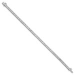 14k White Gold 5 carat Lab Grown Diamond VS/SI+ G+ Complete Princess Bezel Set Tennis Bracelet - Image 2