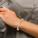 14k 10 carat Lab Grown Diamond VS/SI+ G+ Complete Princess Bezel Set Tennis Bracelet - Image 2