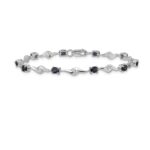 10k White Gold Blue Sapphire/White Sapphire Bracelet - Image 3