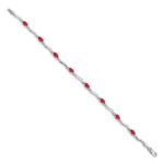 10k White Gold Diamond and Ruby Bracelet - Image 2
