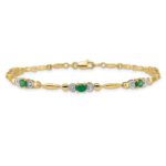 10k Diamond and Emerald Bracelet - Image 3
