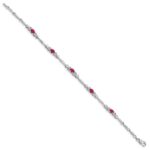 10k White Gold Diamond and Ruby Bracelet - Image 2
