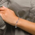 10k White Gold Diamond and Sapphire Bracelet - Image 5