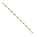 10k Diamond and Oval Emerald Bracelet - Image 2