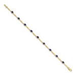 10k Diamond and Oval Sapphire Bracelet - Image 2