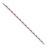 10k White Gold Diamond and Ruby Infinity Bracelet - Image 2