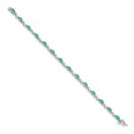 10k White Gold Diamond and Emerald Bracelet - Image 2