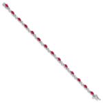 10k White Gold Diamond and Ruby Bracelet - Image 2