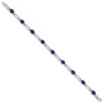 10k White Gold Diamond and Sapphire Bracelet - Image 2