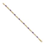 10k Diamond and Amethyst Bracelet - Image 2