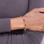 14k Complete Oval Amethyst and Diamond Infinity Link 7 inch Bracelet - Image 4