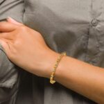 14k Complete Diamond and Oval Citrine Floral 7 inch Bracelet - Image 4